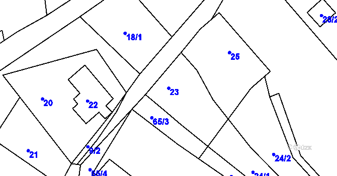 Parcela st. 23 v KÚ Záskalí, Katastrální mapa