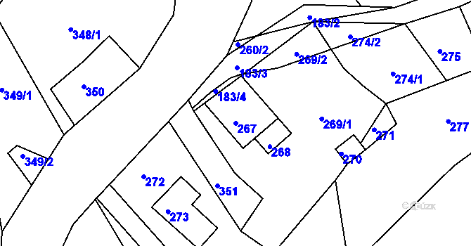 Parcela st. 267 v KÚ Záskalí, Katastrální mapa