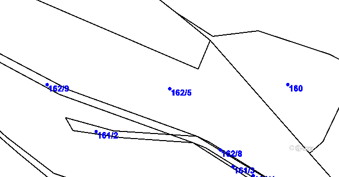 Parcela st. 162/5 v KÚ Záskalí, Katastrální mapa