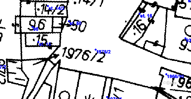 Parcela st. 1976/2 v KÚ Hodonice u Bechyně, Katastrální mapa