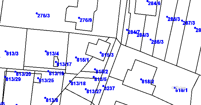 Parcela st. 815/3 v KÚ Hodonice, Katastrální mapa