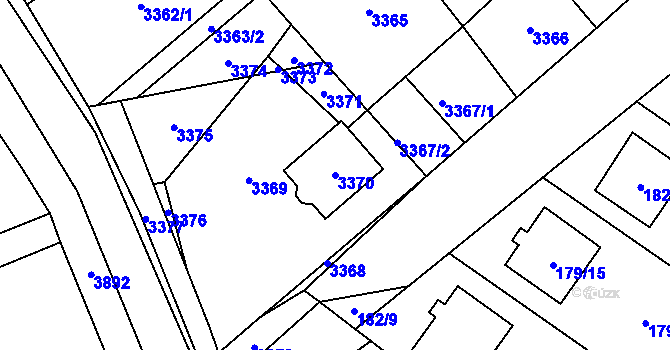 Parcela st. 3370 v KÚ Hodonice, Katastrální mapa