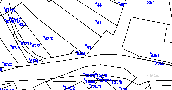 Parcela st. 41 v KÚ Hodonice, Katastrální mapa