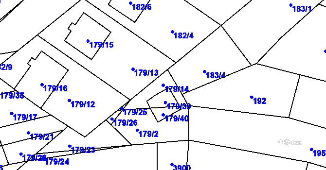 Parcela st. 179/14 v KÚ Hodonice, Katastrální mapa