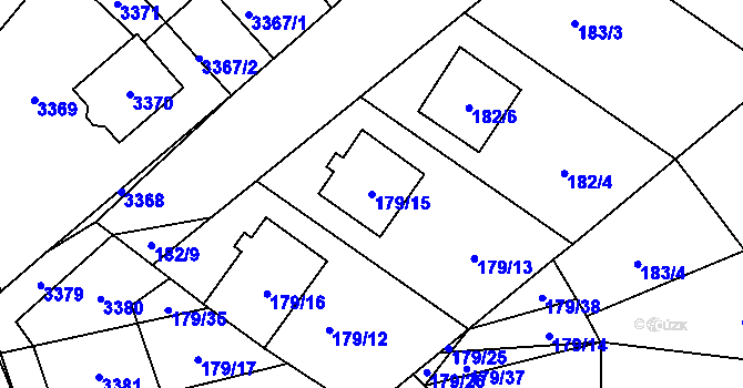 Parcela st. 179/15 v KÚ Hodonice, Katastrální mapa