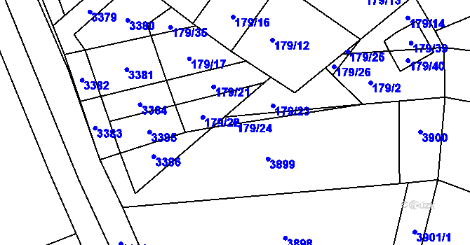 Parcela st. 179/24 v KÚ Hodonice, Katastrální mapa