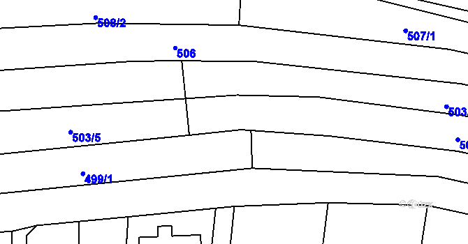 Parcela st. 503 v KÚ Hodonice, Katastrální mapa