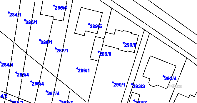 Parcela st. 289/6 v KÚ Hodonice, Katastrální mapa