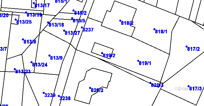 Parcela st. 819/2 v KÚ Hodonice, Katastrální mapa