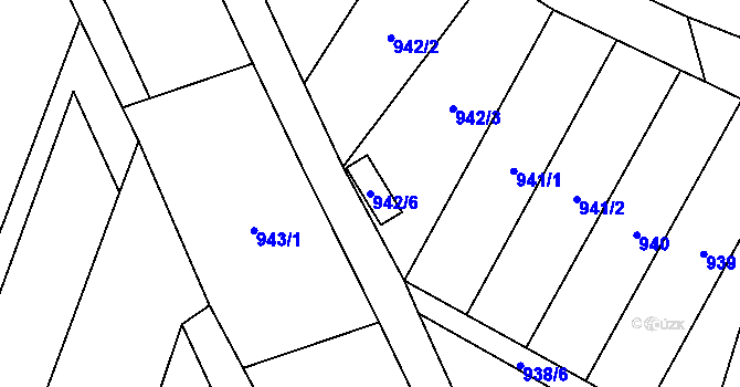 Parcela st. 942/6 v KÚ Hodonice, Katastrální mapa