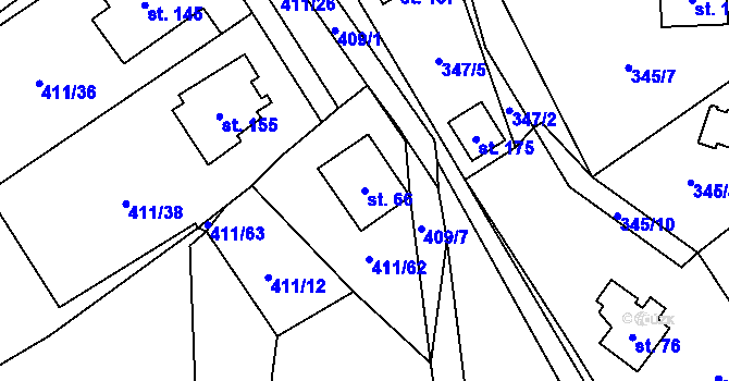 Parcela st. 66 v KÚ Hodonín u Kunštátu, Katastrální mapa