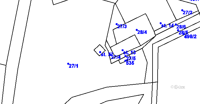 Parcela st. 77 v KÚ Hodonín u Kunštátu, Katastrální mapa