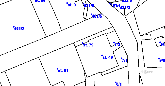 Parcela st. 79 v KÚ Hodonín u Kunštátu, Katastrální mapa