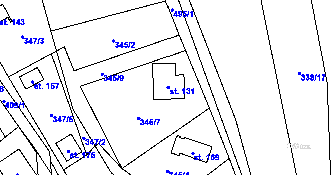 Parcela st. 131 v KÚ Hodonín u Kunštátu, Katastrální mapa