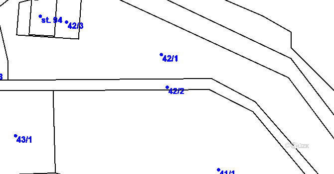 Parcela st. 42/2 v KÚ Hodonín u Kunštátu, Katastrální mapa
