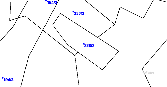 Parcela st. 228/2 v KÚ Hodonín u Kunštátu, Katastrální mapa
