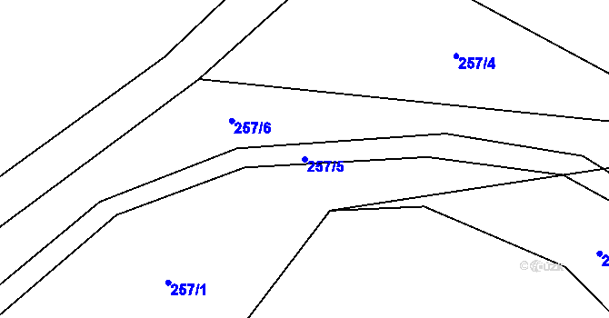 Parcela st. 257/5 v KÚ Hodonín u Kunštátu, Katastrální mapa