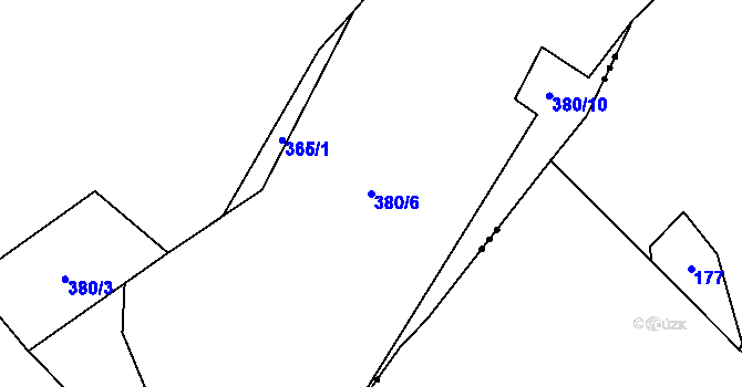 Parcela st. 380/6 v KÚ Hodonín u Kunštátu, Katastrální mapa
