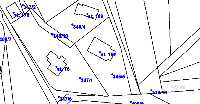 Parcela st. 162 v KÚ Hodonín u Kunštátu, Katastrální mapa