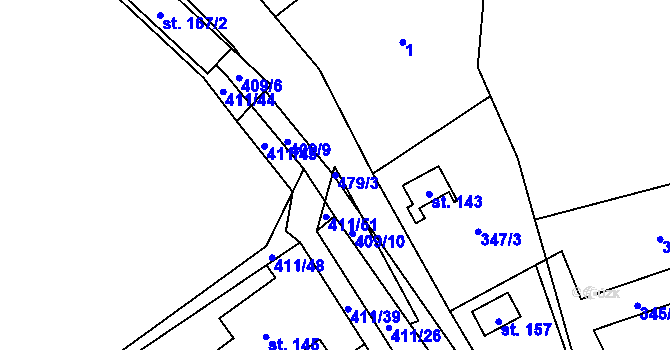 Parcela st. 479/3 v KÚ Hodonín u Kunštátu, Katastrální mapa