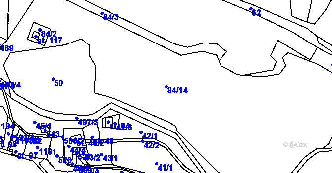 Parcela st. 84/14 v KÚ Hodonín u Kunštátu, Katastrální mapa