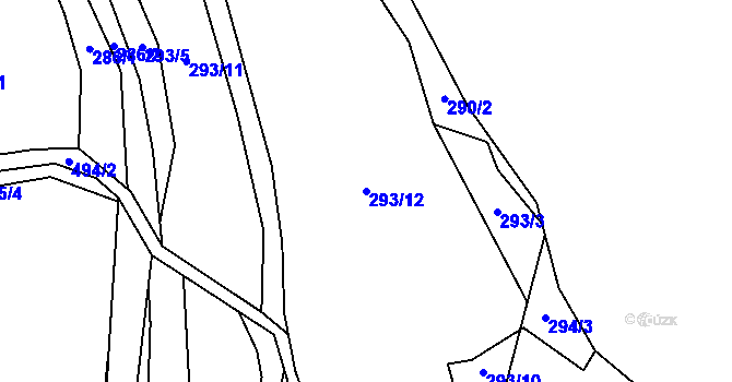 Parcela st. 293/12 v KÚ Hodonín u Kunštátu, Katastrální mapa