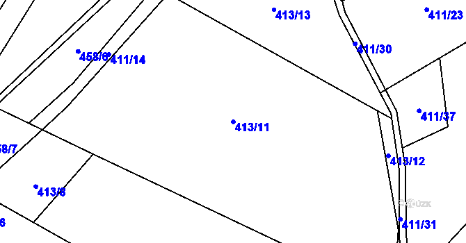 Parcela st. 413/11 v KÚ Hodonín u Kunštátu, Katastrální mapa
