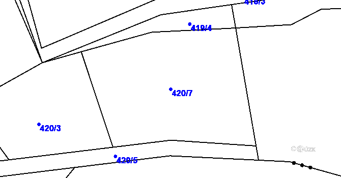 Parcela st. 420/7 v KÚ Hodonín u Kunštátu, Katastrální mapa