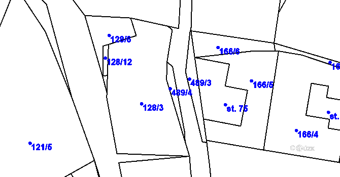 Parcela st. 489/4 v KÚ Hodonín u Kunštátu, Katastrální mapa