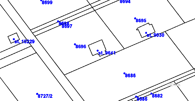 Parcela st. 9641 v KÚ Hodonín, Katastrální mapa