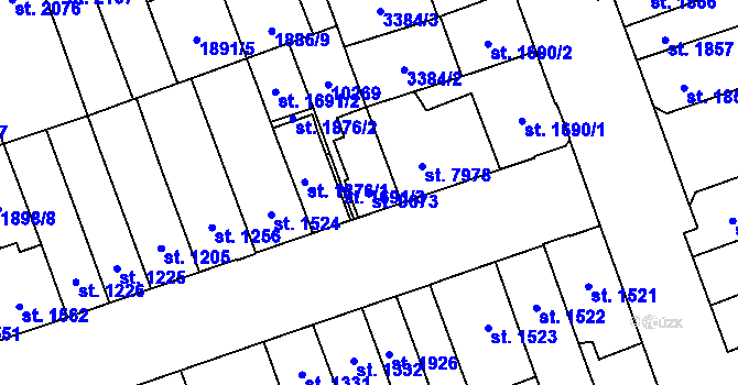 Parcela st. 9673 v KÚ Hodonín, Katastrální mapa