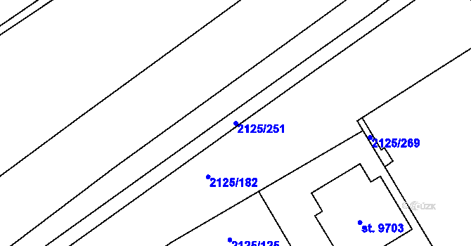 Parcela st. 2125/251 v KÚ Hodonín, Katastrální mapa