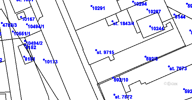 Parcela st. 9715 v KÚ Hodonín, Katastrální mapa