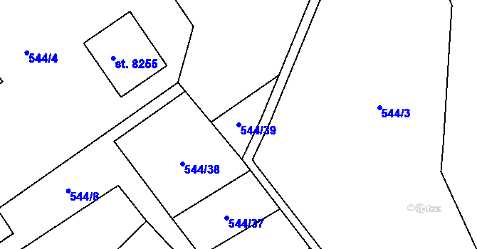 Parcela st. 544/39 v KÚ Hodonín, Katastrální mapa