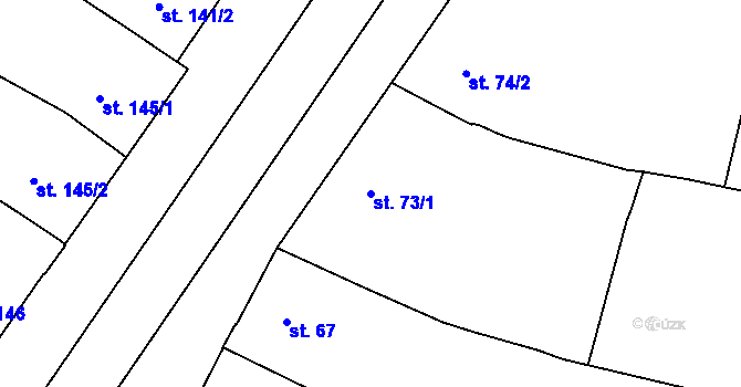 Parcela st. 73/1 v KÚ Hodonín, Katastrální mapa