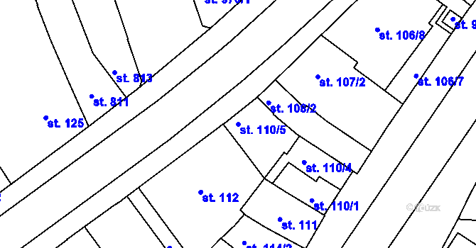 Parcela st. 110/5 v KÚ Hodonín, Katastrální mapa
