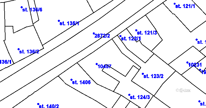 Parcela st. 122/2 v KÚ Hodonín, Katastrální mapa