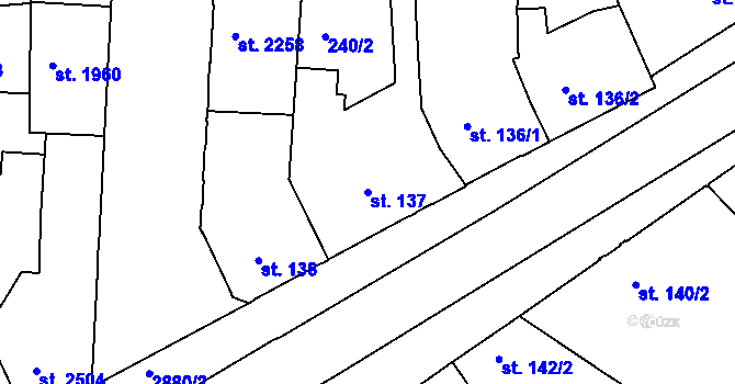 Parcela st. 137 v KÚ Hodonín, Katastrální mapa