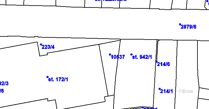 Parcela st. 172/2 v KÚ Hodonín, Katastrální mapa