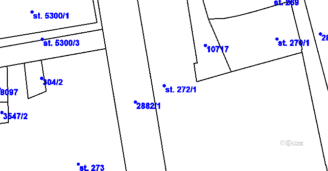 Parcela st. 272/1 v KÚ Hodonín, Katastrální mapa