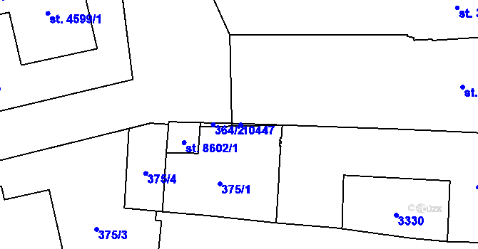 Parcela st. 342/2 v KÚ Hodonín, Katastrální mapa