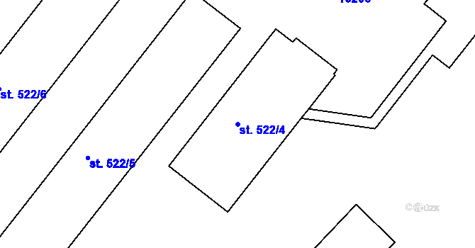 Parcela st. 522/4 v KÚ Hodonín, Katastrální mapa
