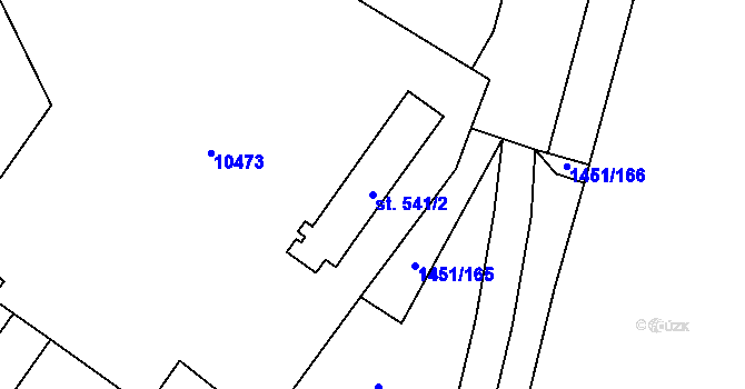 Parcela st. 541/2 v KÚ Hodonín, Katastrální mapa