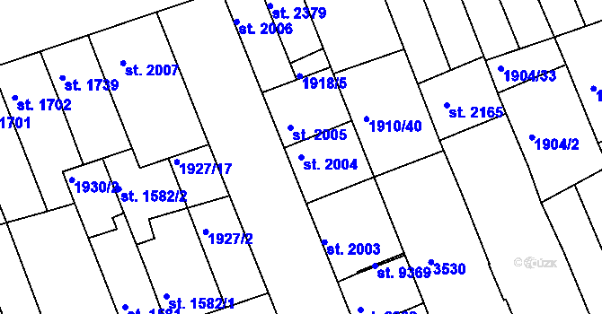 Parcela st. 2004 v KÚ Hodonín, Katastrální mapa