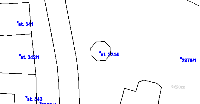 Parcela st. 2244 v KÚ Hodonín, Katastrální mapa