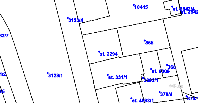 Parcela st. 2294 v KÚ Hodonín, Katastrální mapa