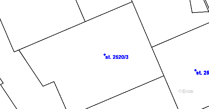 Parcela st. 2520/3 v KÚ Hodonín, Katastrální mapa