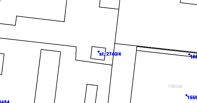 Parcela st. 2740/4 v KÚ Hodonín, Katastrální mapa