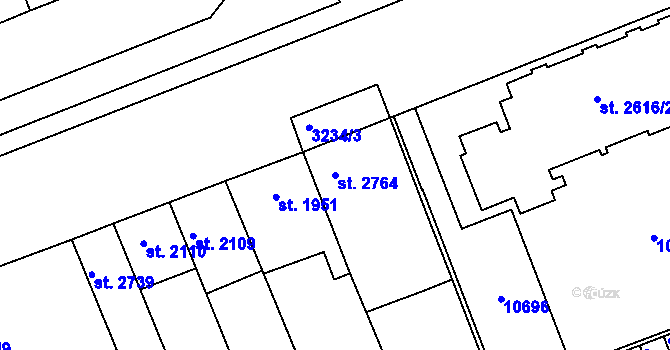 Parcela st. 2764 v KÚ Hodonín, Katastrální mapa
