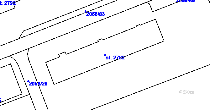 Parcela st. 2782 v KÚ Hodonín, Katastrální mapa